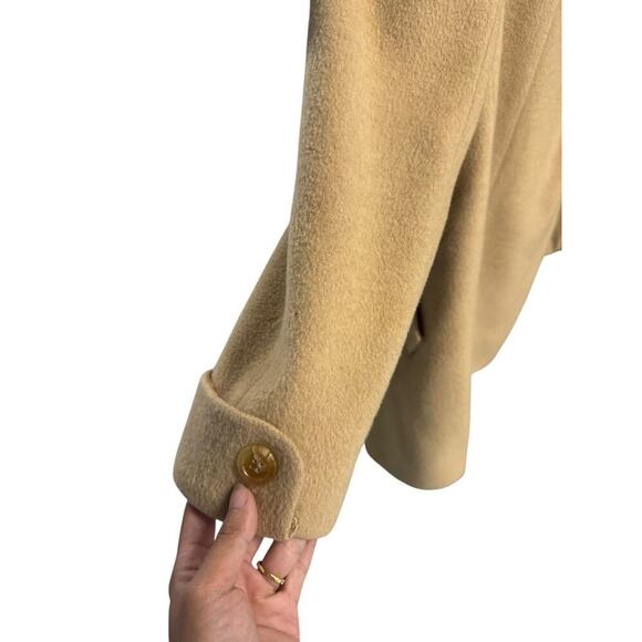 Larry Levine 100% Camel Hair SZ 4P Tan Double Breasted Jacket Coat Old money - Picture 2 of 8